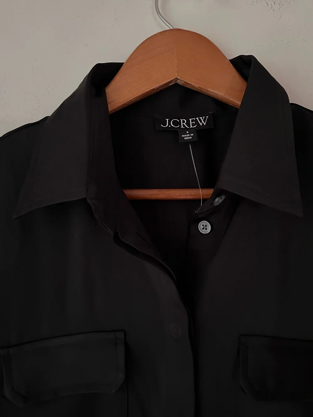J. Crew Black Mini Satin Short-Dress Sz 8 NWOT